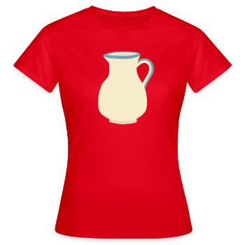 Sahnekrug mit blauem Rand - Frauen T-Shirt - Rot - Vorne - AI Model Female 172 dark (172cm)