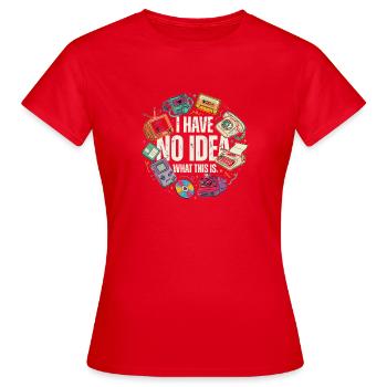 Je n’ai aucune idée de ce que c’est que cette technique rétro - T-shirt Femme - rouge - Devant - AI Model Female 172 dark (172cm)