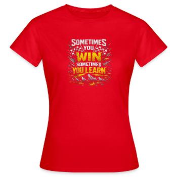 Gewinnen Lernen - Frauen T-Shirt - Rot - Vorne - AI Model Female 172 dark (172cm)