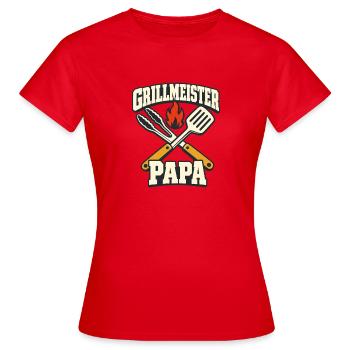Grillmeister Papa Vatertag BBQ Grill Geschenk - Women's T-Shirt - red - Front - AI Model Female 172 dark (172cm)