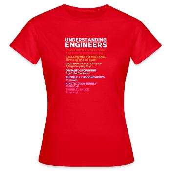 Electrical Engineer Electrician Electrical Engineering - Women's T-Shirt - red - Front - AI Model Female 172 dark (172cm)