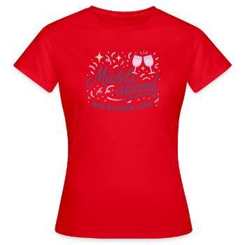 Mädelsabend Glow – Wir bleiben Jung - Frauen T-Shirt - Rot - Vorne - AI Model Female 172 dark (172cm)