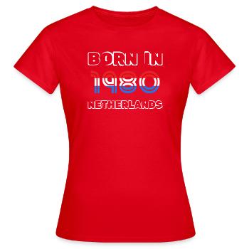 1980 - T-shirt Femme - rouge - Devant - AI Model Female 172 dark (172cm)