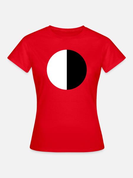 Halbmond Blockgrafik Weiß und Schwarz - Frauen T-Shirt - Rot
