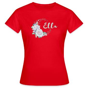 Couronne de fleurs Ella en police pastel - T-shirt Femme - rouge - Devant - AI Model Female 172 dark (172cm)