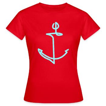 Anker Boot Geschenk Kapitän - Frauen T-Shirt - Rot - Vorne - AI Model Female 172 dark (172cm)