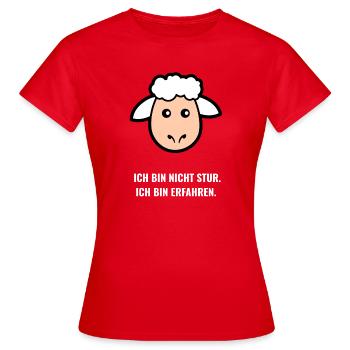 Ich bin nicht stur – erfahren - Frauen T-Shirt - Rot - Vorne - AI Model Female 172 dark (172cm)