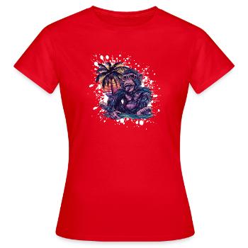 Monkey Summer Comic - Women's T-Shirt - red - Front - AI Model Female 172 dark (172cm)