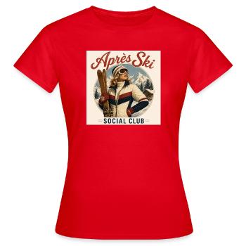 Après Ski Club - T-shirt Femme - rouge - Devant - AI Model Female 172 dark (172cm)