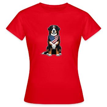US-Flagge Berner Sennenhund Patriotic Berner - Frauen T-Shirt - Rot - Vorne - AI Model Female 172 dark (172cm)