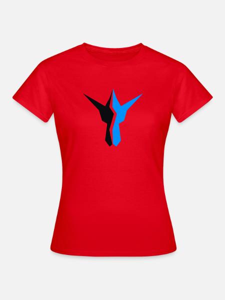 Geometrisches BlauSchwarz Split-Logo - Frauen T-Shirt - Rot