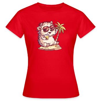 Palmier d’été hérisson - T-shirt Femme - rouge - Devant - AI Model Female 172 dark (172cm)