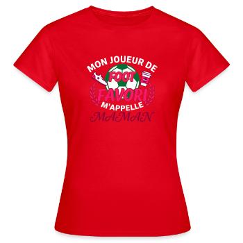Mon Joueur De Foot Favori M'appelle Maman - T-shirt Femme - rouge - Devant - AI Model Female 172 dark (172cm)
