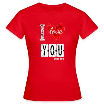 Love-Code: Vintage Herz-Design - Frauen T-Shirt - Rot - Vorne - AI Model Female 172 dark (172cm)