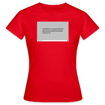Kryptische Textmuster Grau Neon - Frauen T-Shirt - Rot - Vorne - AI Model Female 172 dark (172cm)