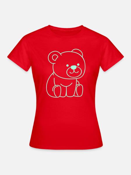 Bär Comic - Frauen T-Shirt - Rot