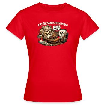 Entzugserscheinungen Kaffee Humor Shirt - Frauen T-Shirt - Rot - Vorne - AI Model Female 172 dark (172cm)