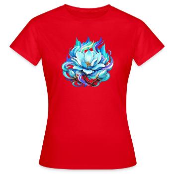 Motif prisme du Lotus Bleu - T-shirt Femme - rouge - Devant - AI Model Female 172 dark (172cm)