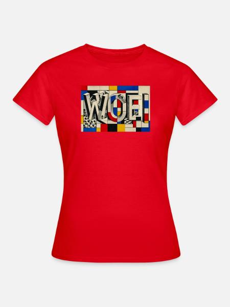 Mondrian Geometrische Wortkunst - Frauen T-Shirt - Rot