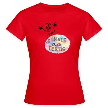 Schule 2026 Abschluß - Frauen T-Shirt - Rot - Vorne - AI Model Female 172 dark (172cm)