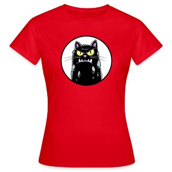 Grim cat sur fond blanc - T-shirt Femme - rouge - Devant - AI Model Female 172 dark (172cm)