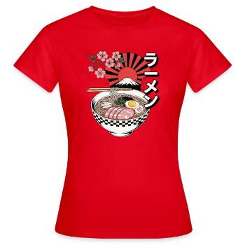 Retro Ramen Bowl Japan Fuji - Frauen T-Shirt - Rot - Vorne - AI Model Female 172 dark (172cm)