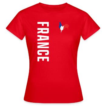 France Flag Rooster Patriotic Fan Pride Forever - Frauen T-Shirt - Rot - Vorne - AI Model Female 172 dark (172cm)