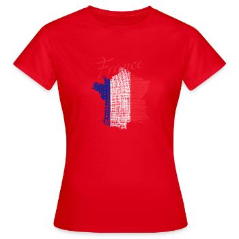 French tricolor silhouette - Women's T-Shirt - red - Front - AI Model Female 172 dark (172cm)