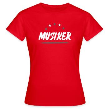 Musiker Beruf - Frauen T-Shirt - Rot - Vorne - AI Model Female 172 dark (172cm)