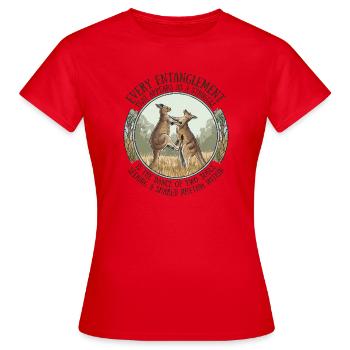 Känguru-Tanz-Verschränkung - Frauen T-Shirt - Rot - Vorne - AI Model Female 172 dark (172cm)