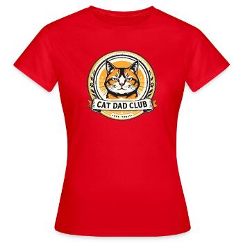 Katzenvater Club Abzeichen - Frauen T-Shirt - Rot - Vorne - AI Model Female 172 dark (172cm)