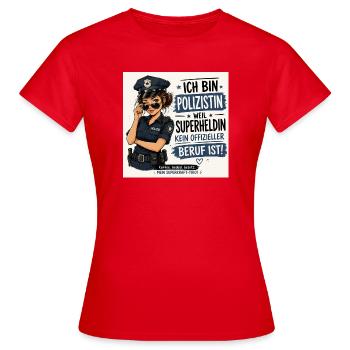 Polizistin  - Frauen T-Shirt - Rot - Vorne - AI Model Female 172 dark (172cm)