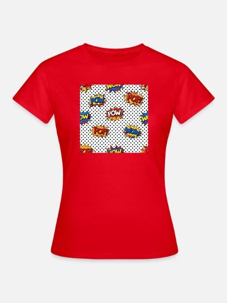Pop-Art-Comic-Burst-Muster - Frauen T-Shirt - Rot