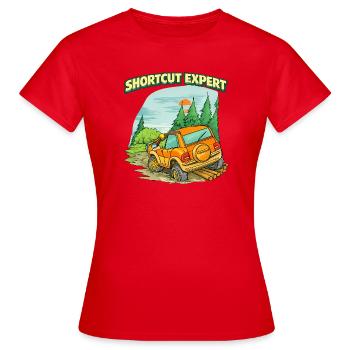 Shortcut Expert : humour rétro tout-terrain - T-shirt Femme - rouge - Devant - AI Model Female 172 dark (172cm)