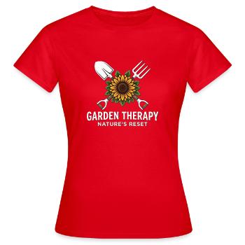 Thérapie du jardin de tournesols - T-shirt Femme - rouge - Devant - AI Model Female 172 dark (172cm)