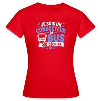 Conducteur de bus qui déchire - T-shirt Femme - rouge - Devant - AI Model Female 172 dark (172cm)