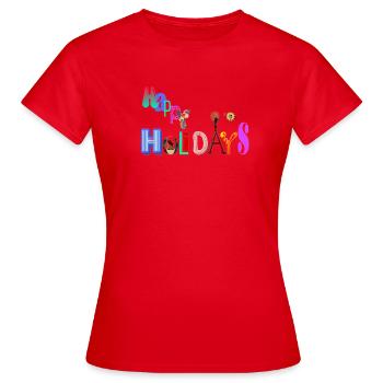 Happy holidays - Women's T-Shirt - red - Front - AI Model Female 172 dark (172cm)