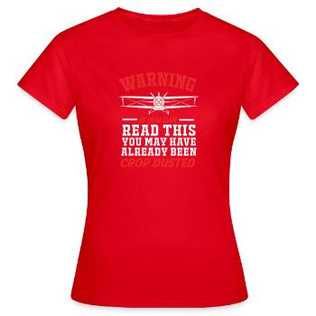Don du pilote d’avion Crop Duster - T-shirt Femme - rouge - Devant - AI Model Female 172 dark (172cm)