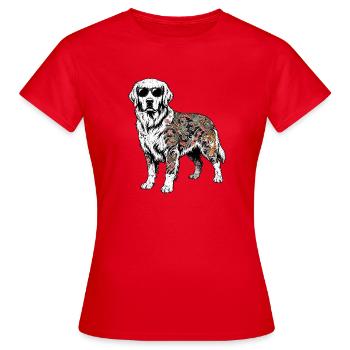 Golden Retriever Japanische Tattoos - Frauen T-Shirt - Rot - Vorne - AI Model Female 172 dark (172cm)