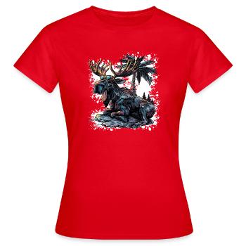 Bande dessinée d’été Moose - T-shirt Femme - rouge - Devant - AI Model Female 172 dark (172cm)