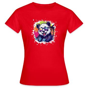 Panda Summer Comic - T-shirt Femme - rouge - Devant - AI Model Female 172 dark (172cm)