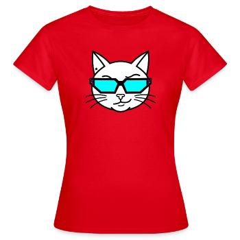 Lunettes néon tête de chat - T-shirt Femme - rouge - Devant - AI Model Female 172 dark (172cm)