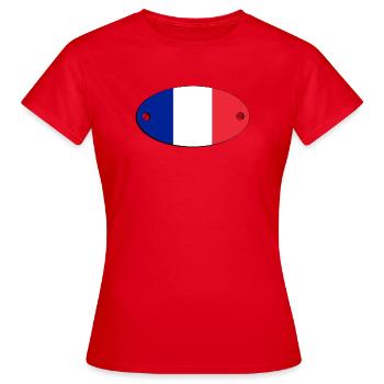 Drapeau ovale : emblème français.  France - T-shirt Femme - rouge - Devant - AI Model Female 172 dark (172cm)