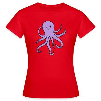Charme de pieuvre violette - T-shirt Femme - rouge - Devant - AI Model Female 172 dark (172cm)