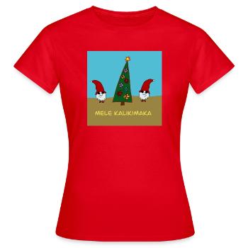 Mele Kalikimaka - Bright Hawaiian Christmas Day - Frauen T-Shirt - Rot - Vorne - AI Model Female 172 dark (172cm)