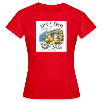 Amalfi - Frauen T-Shirt - Rot - Vorne - AI Model Female 172 dark (172cm)