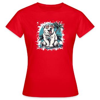 Vacances d’été de l’ours polaire - T-shirt Femme - rouge - Devant - AI Model Female 172 dark (172cm)