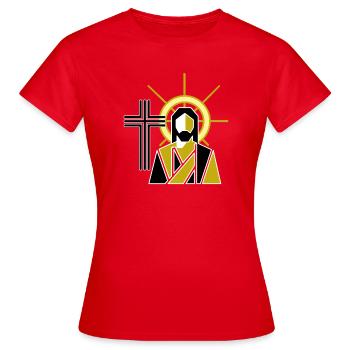 Jesus - Women's T-Shirt - red - Front - AI Model Female 172 dark (172cm)