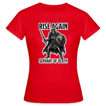 Ressuscite, Serviteur de la Mort, Art du Chevalier Mort-Vivant - T-shirt Femme - rouge - Devant - AI Model Female 172 dark (172cm)