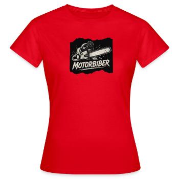 Tronçonneuse Motorbiber - T-shirt Femme - rouge - Devant - AI Model Female 172 dark (172cm)